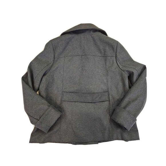 Larry Levine Women L Double Breasted Pea Coat Lined Cuff Mid Length Classy - Picture 8 of 9